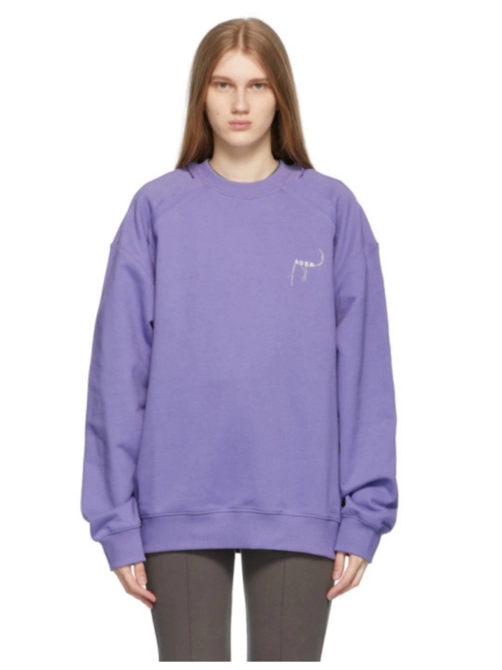 ADER Error Lavender Crewneck Sweatshirt Loose Thread Logo – Size A1 (Med) EUC
